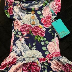 Hayley ruffle Henley twirl skirt bodysuit